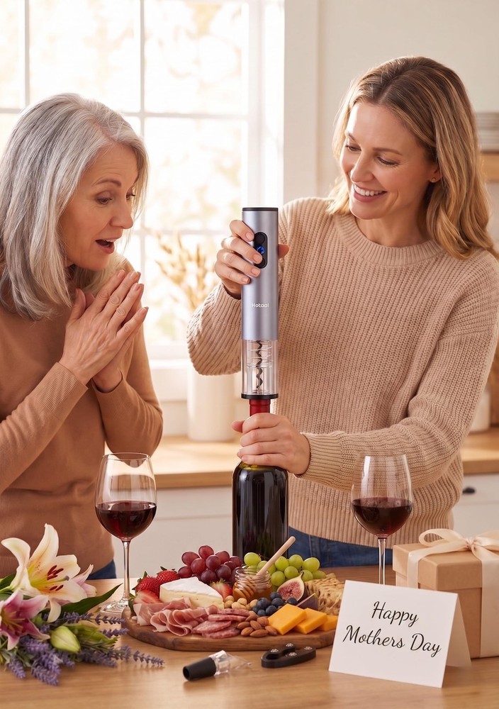 Electric Wine Bottle Opener Automatic Rechargeable Silver