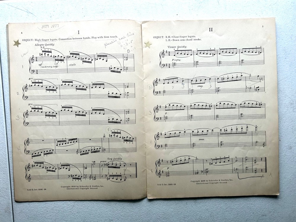 Maxwell Eckstein's Techni-Cues Twelve Tuneful Technics for Piano book 1936