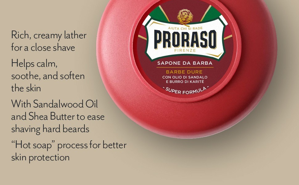 6 Pack Proraso Shaving Soap Bowls - Red