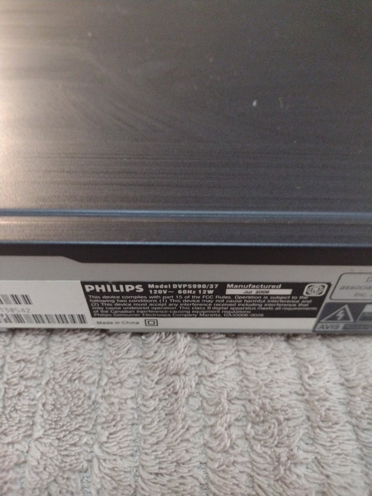 Philips black DVD player DVP 5993/37