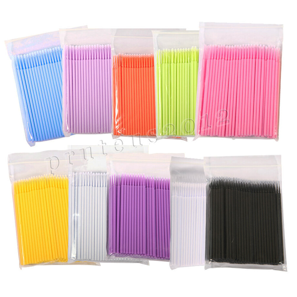 Disposable Micro Brushes for Dental & Eyelash Use - Medium, 100pcs