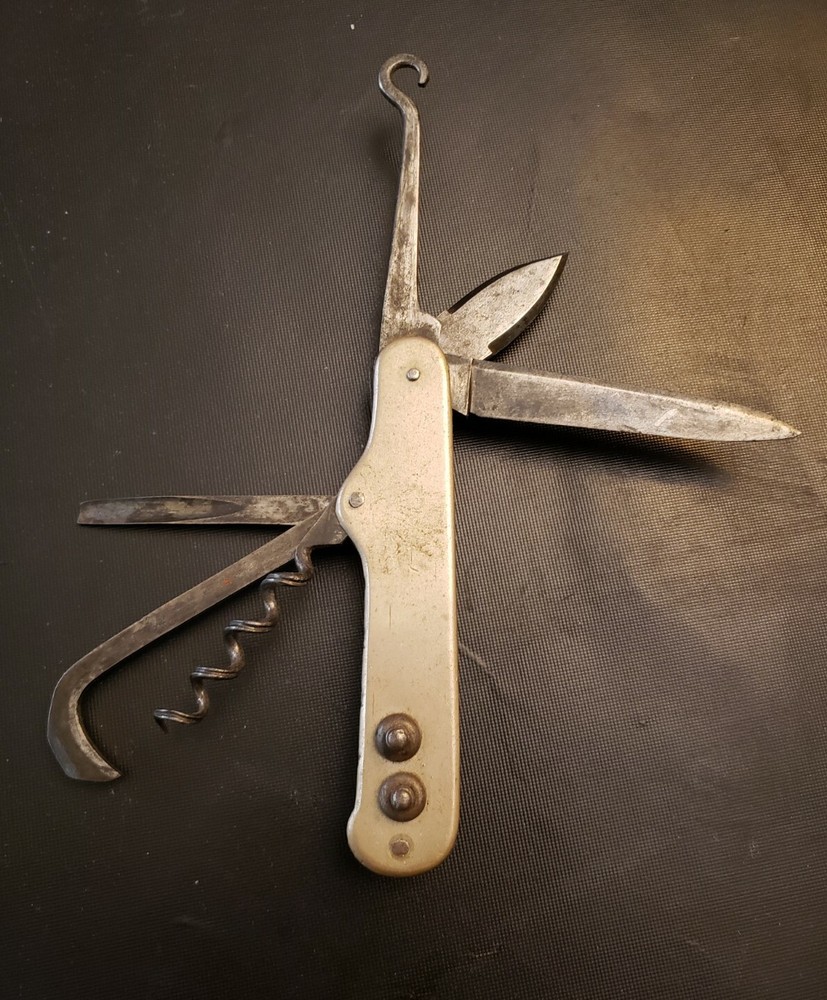 ANTIQUE J H PONTIFEX MULTI TOOL FOLDING KNIFE 6 BLADE