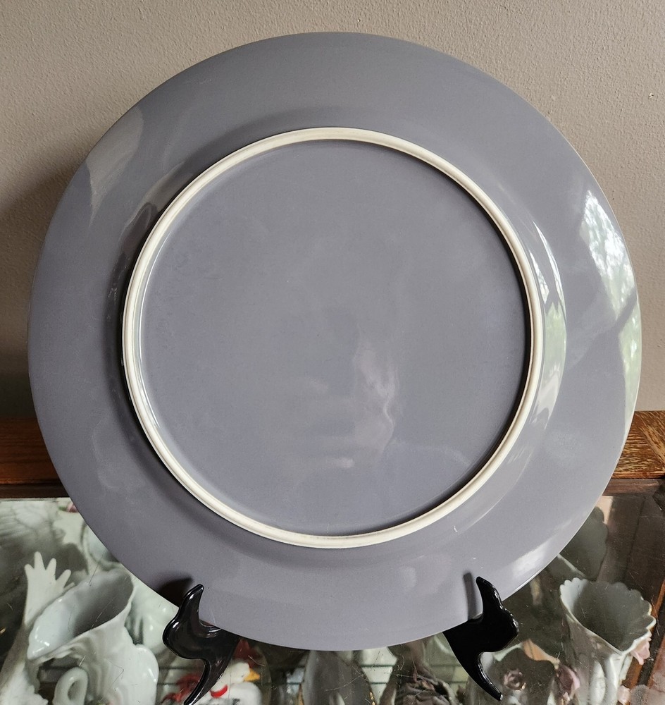 12⅛" Round Gray Serving Platter • Maker Unknown