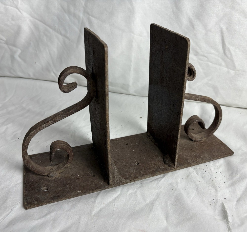 Antique Cast Iron Double Scroll Post Base  / Topper Bracket 3.5” Post Opening