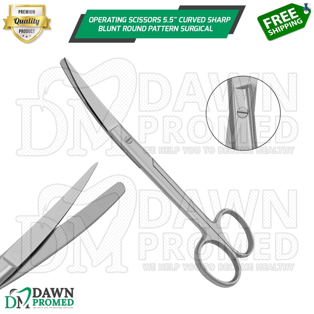 Operating Scissors 5.5" Curved Sharp Blunt Round Pattern Surgical Instruments