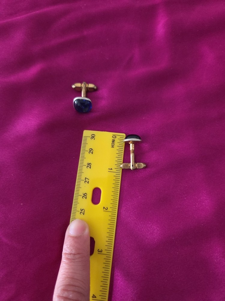 Blue Goldtone Cufflinks & Shirt Studs