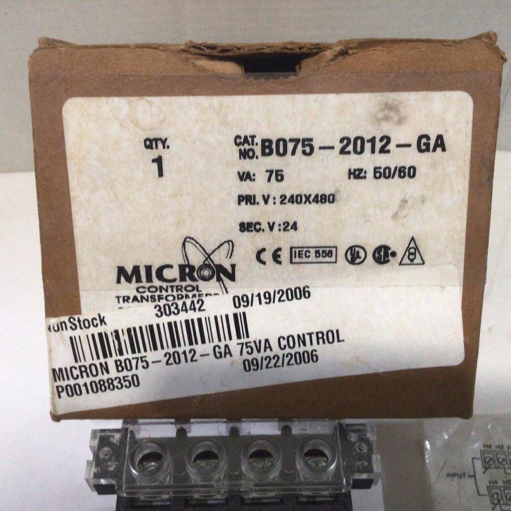 MICRON B075-2012-GA Industrial Control Transformer SHIPS SAME DAY!!