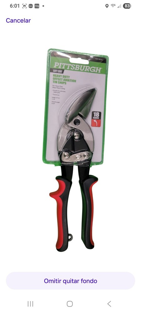 PITTSBURGH Long Blade Left Cut Aviation Snips
