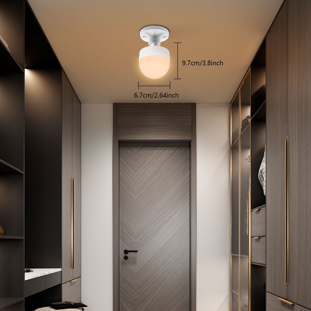 3-Color Rechargeable Light Bulb E26 Rechargeable Light Bulbs w/Remote Control