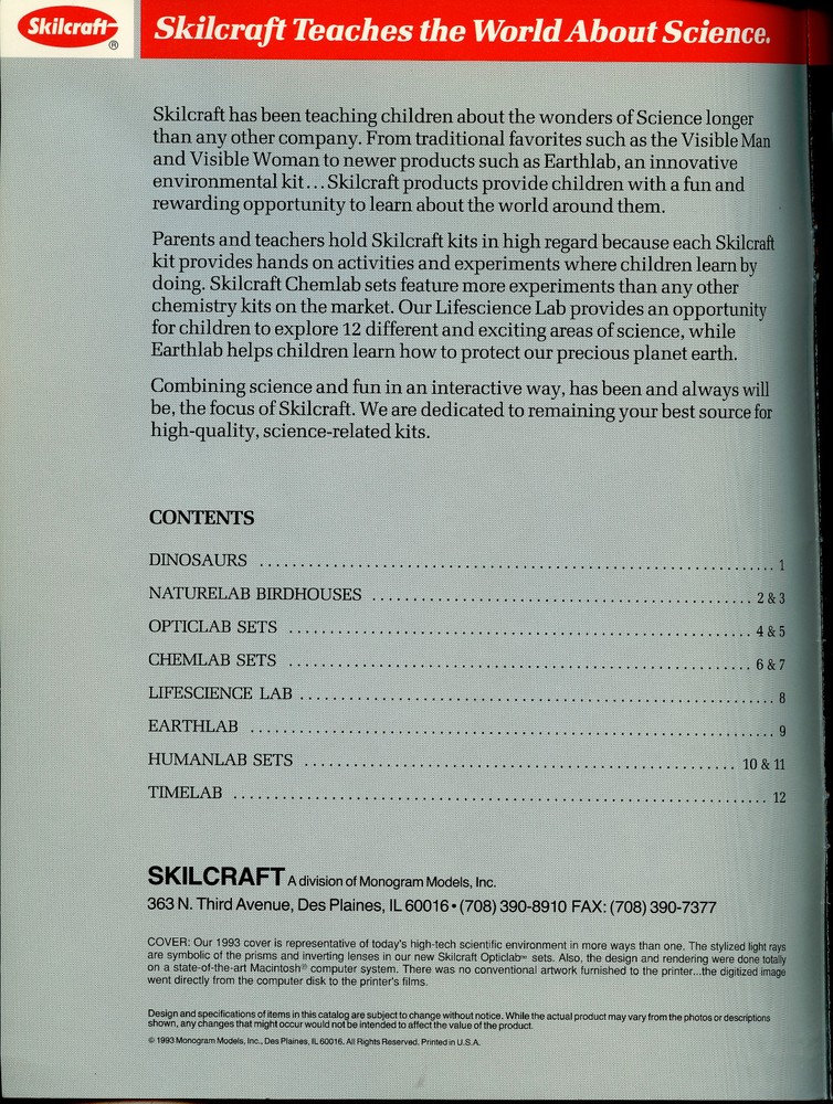 Skillcraft catalog 1993 - Des Plaines IL