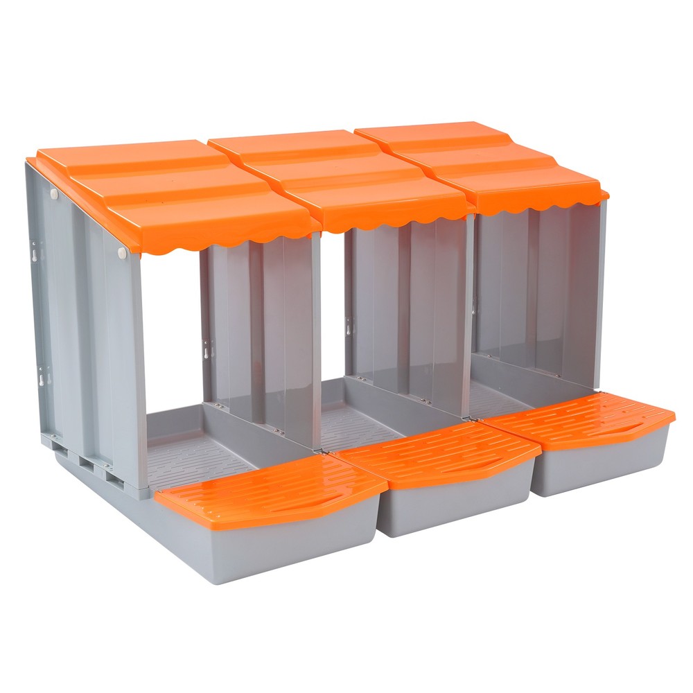 3-Compartment Modern Chicken Nesting Box Chicken Laying Box with Egg Collection