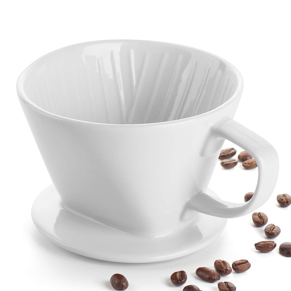 DOWAN Pour Over Coffee Maker, Non-Electric large, White