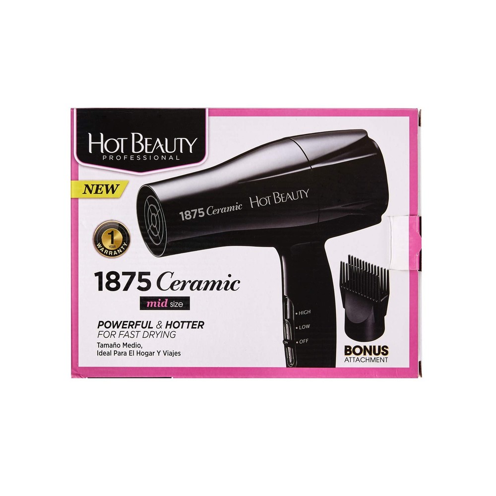 1875 Ceramic Hair Dryer, Powerful Fast Drying, Multi-Setting with Comb Attach...