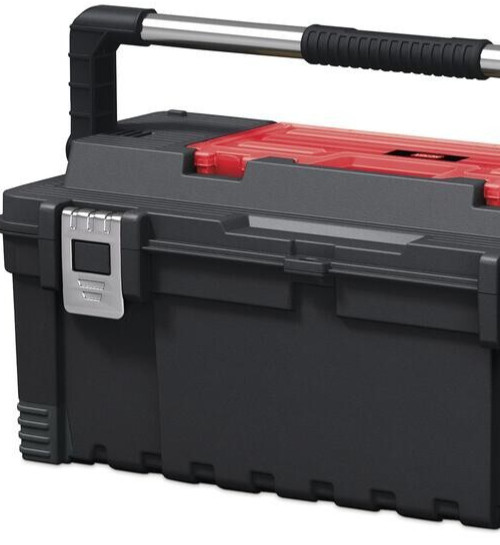 26" Polypropylene Resin Rugged Portable Tool Box Storage w/ Removable Organizer