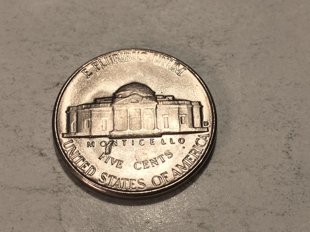 1951-D With Nice Struck Thru on Reverse Error Nice~Ch/Gem Jefferson Nickel