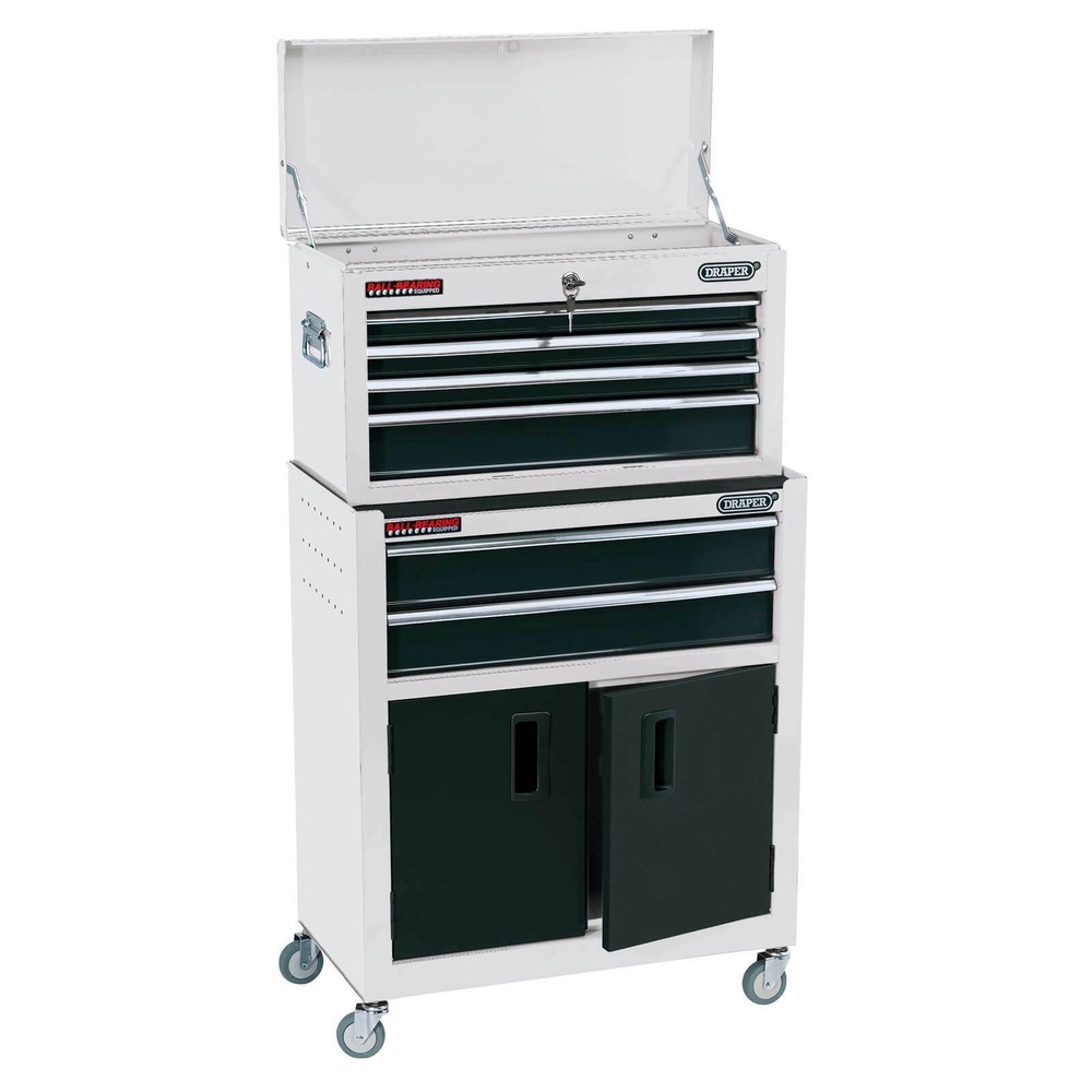 Draper 6 Drawer Roller Cabinet and Tool Chest Combination White