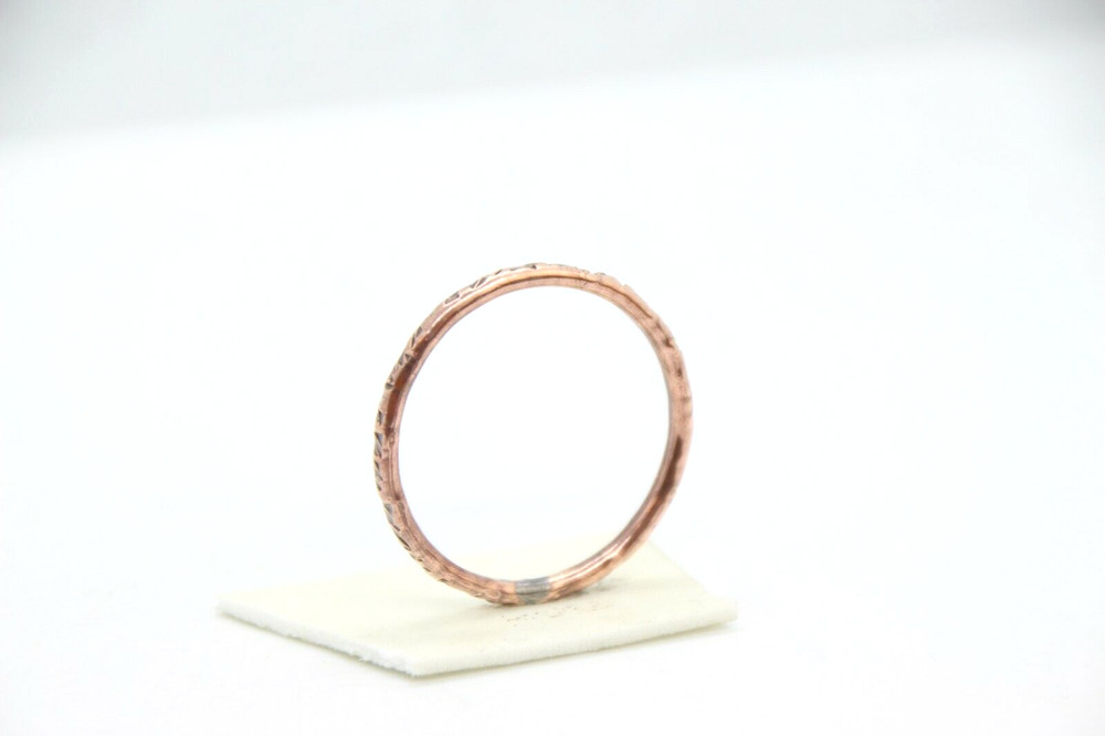 Copper Ring Stackable Hammered Rings Band Size 14.5 Promise Ring thin 2mm