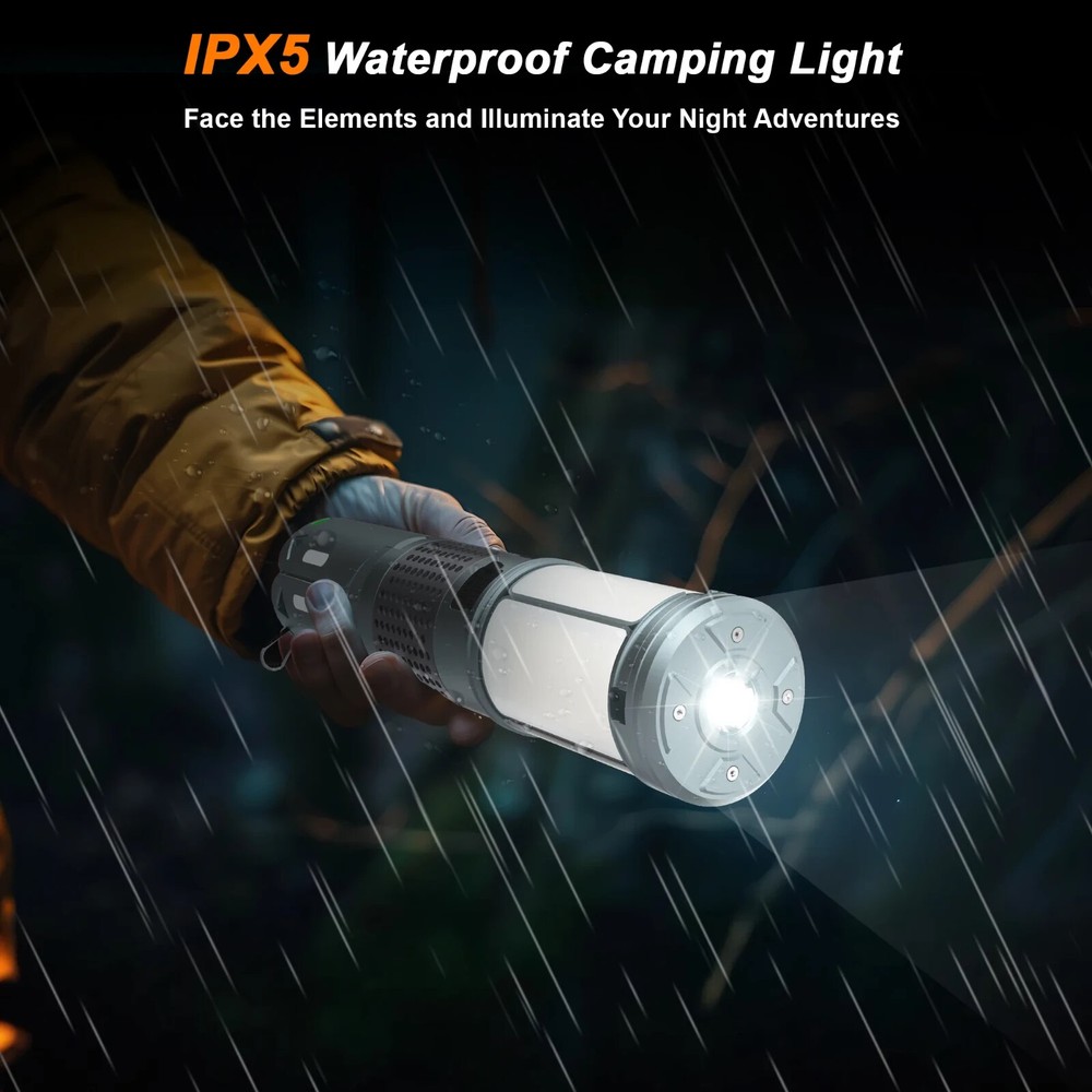 Camping Lantern Rechargeable Telescopic, 12000mAh Waterproof LED Flashlight