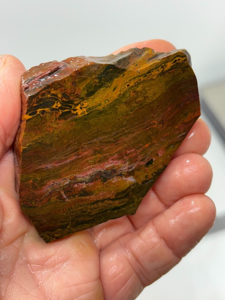 Cali Layered Jasp / Agate Slab Cabbing Lapidary Combo Ship Avail