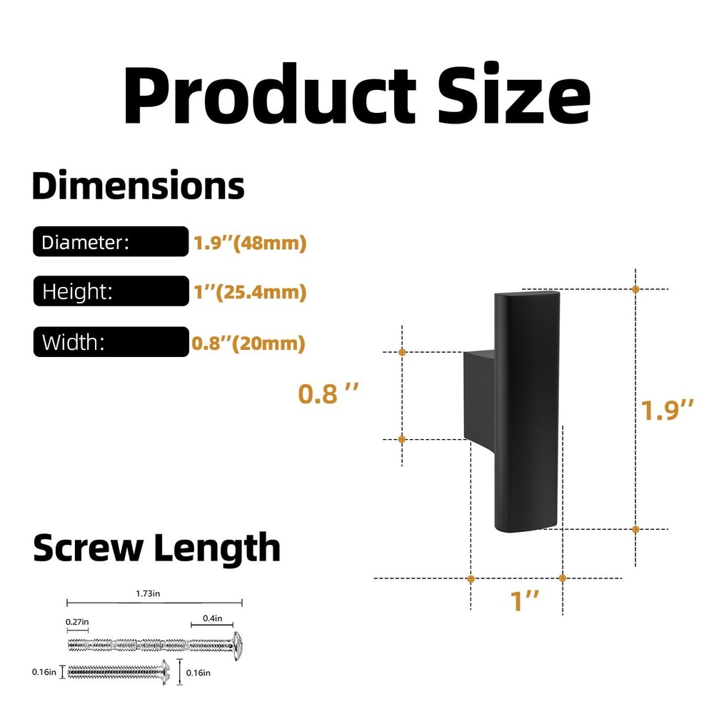 10 Pack Matte Black Kitchen Cabinet Knobs Silver Kitchen Hardware Cupboard Kn...