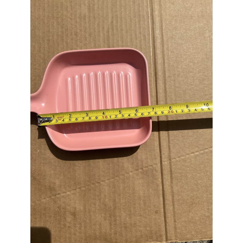 Pink Ceramic Baking Dish Pan with Handle Small Individual Serving Gratin Oven
