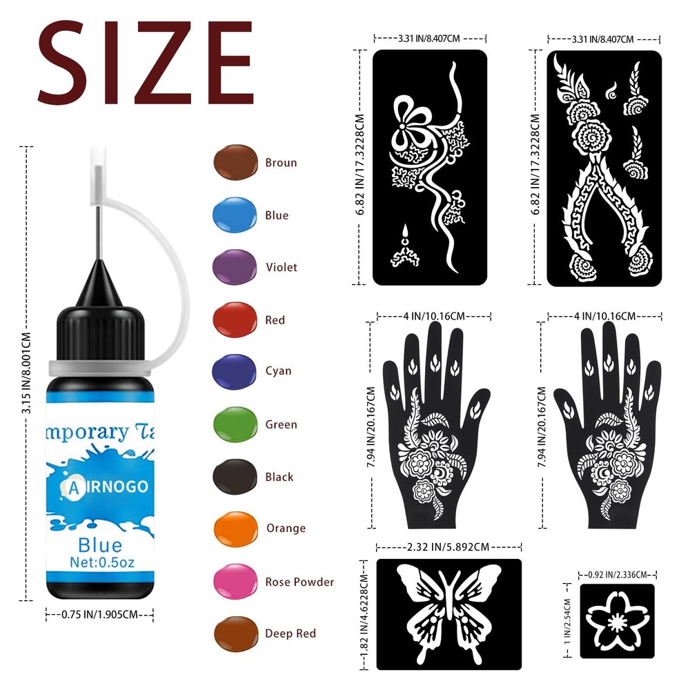 Small, Medium, Large, Cyan, Red, Brown, Orange, Green, Deep Violet, Rose...