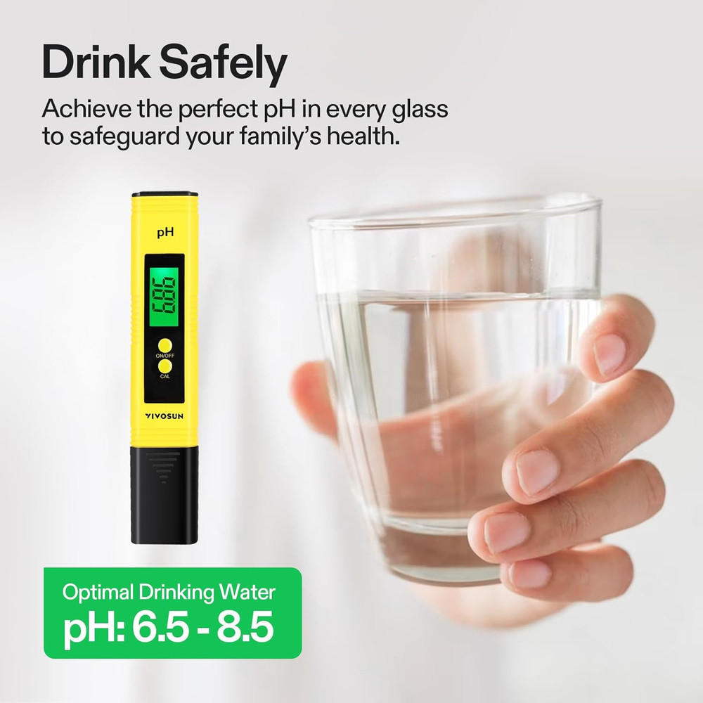 VIVOSUN Digital Ph Meter, 0.01Ph High Accuracy Pen Type Ph Tester for Hydroponic