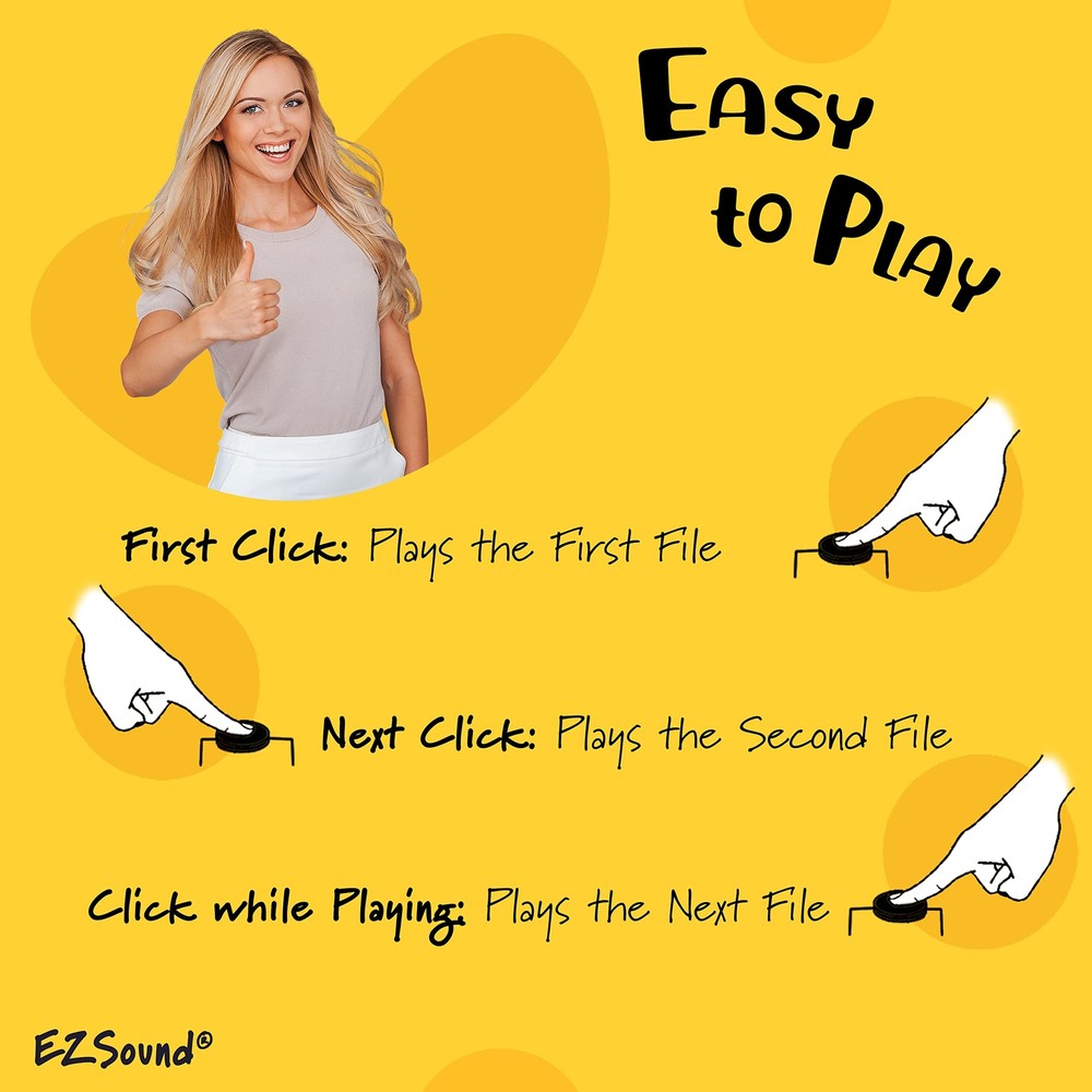 Multiplay Push Button Recordable Sound Chip | Plays Multiple Recordings | Rec...