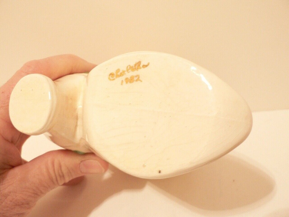 Pottery Boot Vase Hand Painted (S0