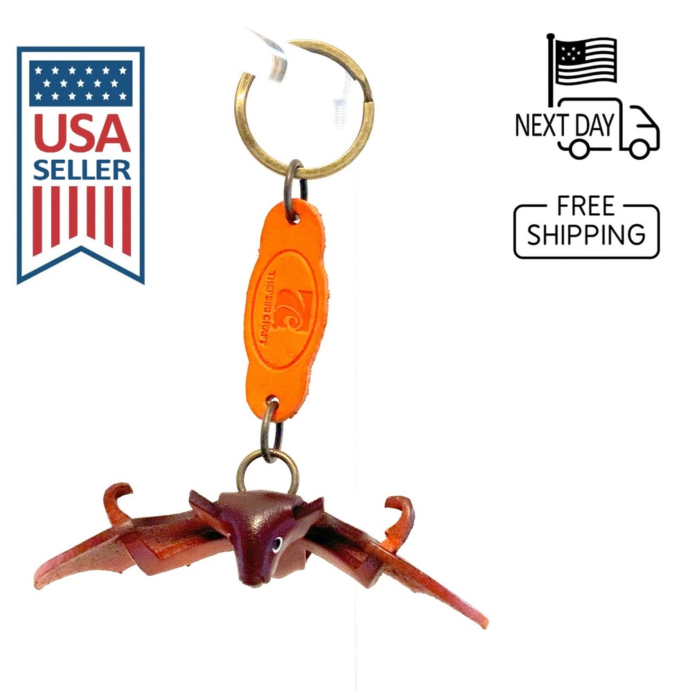 Bat Handmade Leather Keyring