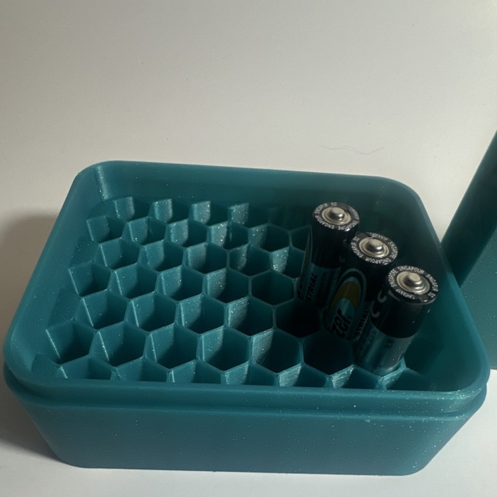 3D Printed AAA Battery Case Holder. Holds 52 batteries