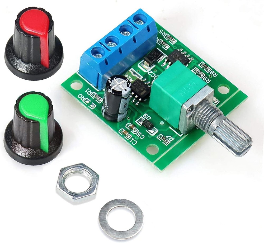 2pcs Adjustable DC Motor Speed Controller with Duty Cycle Control - Green LED