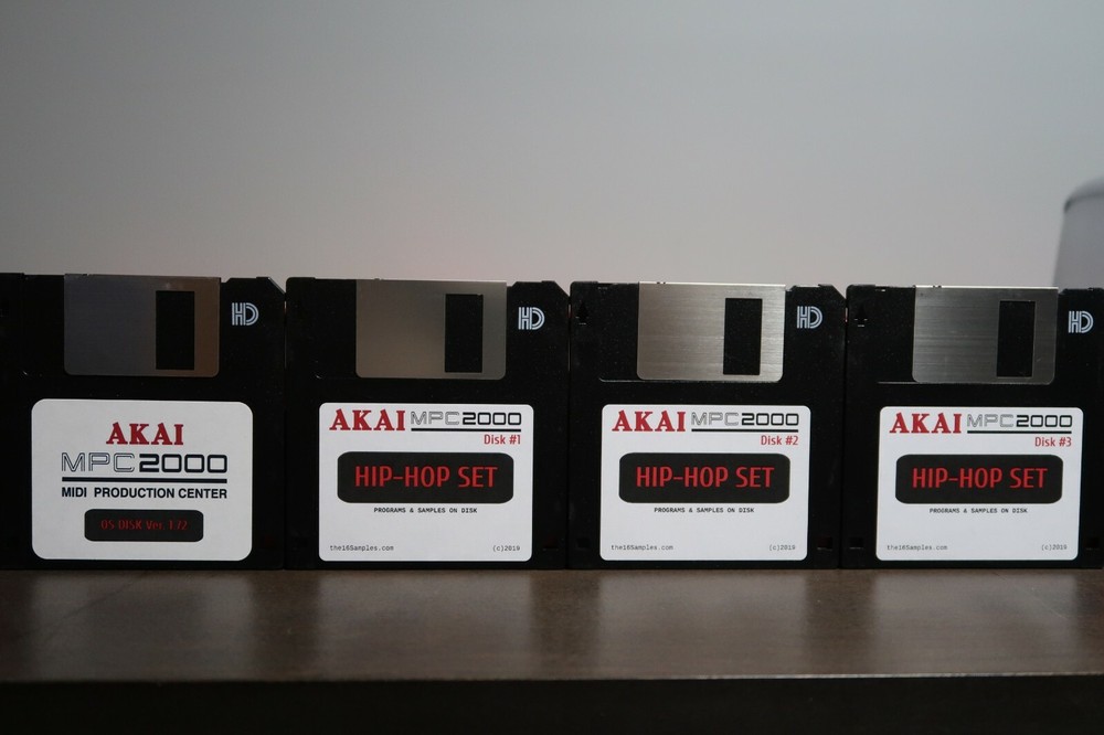 Akai MPC2000 OS 1.72 & Sound Library 3 Disk Drum Kit Sample Pack Floppy Library