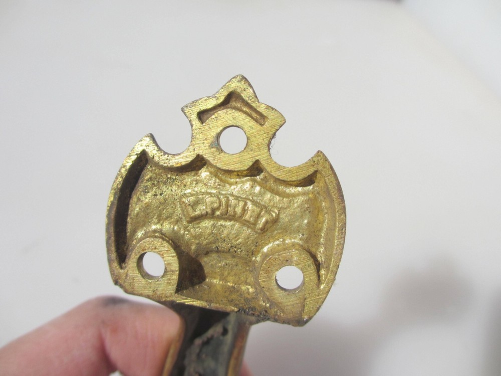 Victorian Brass Door Handle Antique Gothic Pull Old Sash Window Lift 7"W