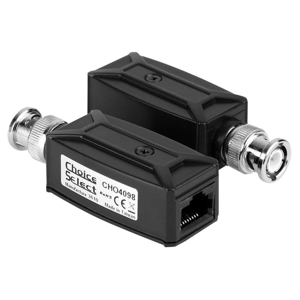 Choice Select (2) Composite Video Cat5e Extenders with BNC Termination (Black)
