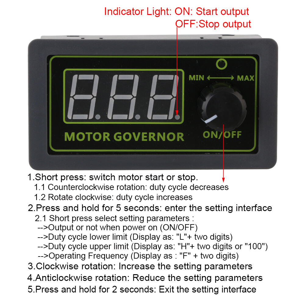 DC 7-60V 15A Digital Display PWM Brushed Motor Speed Controller Wireless Remote
