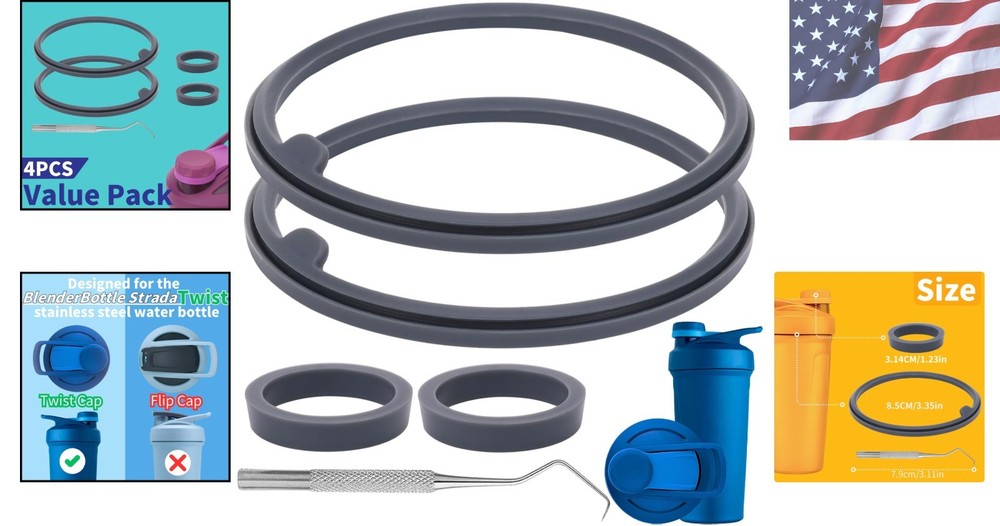 5PCS Replacement Gaskets for BlenderBottle Strada - Odor-Reducing Design