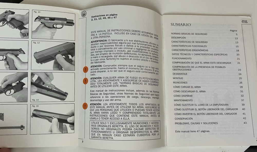 BERETTA PX4 STORM Owners Instruction Manual