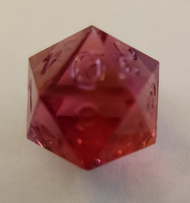 Pink Gamescience d20 gem vintage Poly RPG Dungeons Dragons D&D Pathfinder dice