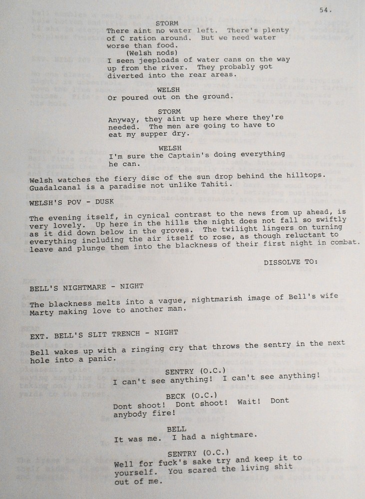 Terrence Malick - the Thin Red Line Screenplay - First Draft 1989. Very Rare