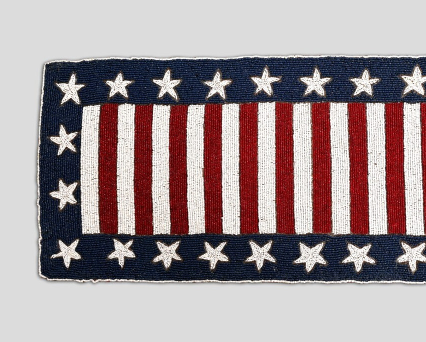 4th July Table Runner Flag Beaded Table Runner Independence Tableware 13X36In