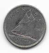 Canada 1969  10 cent  Dime Circulated