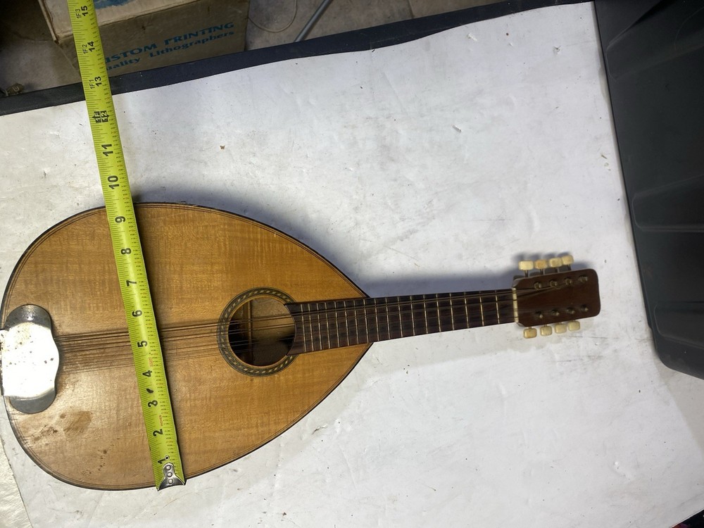 Vintage Mandolin Unbranded Unknown Missing String As Is No Crack Solid