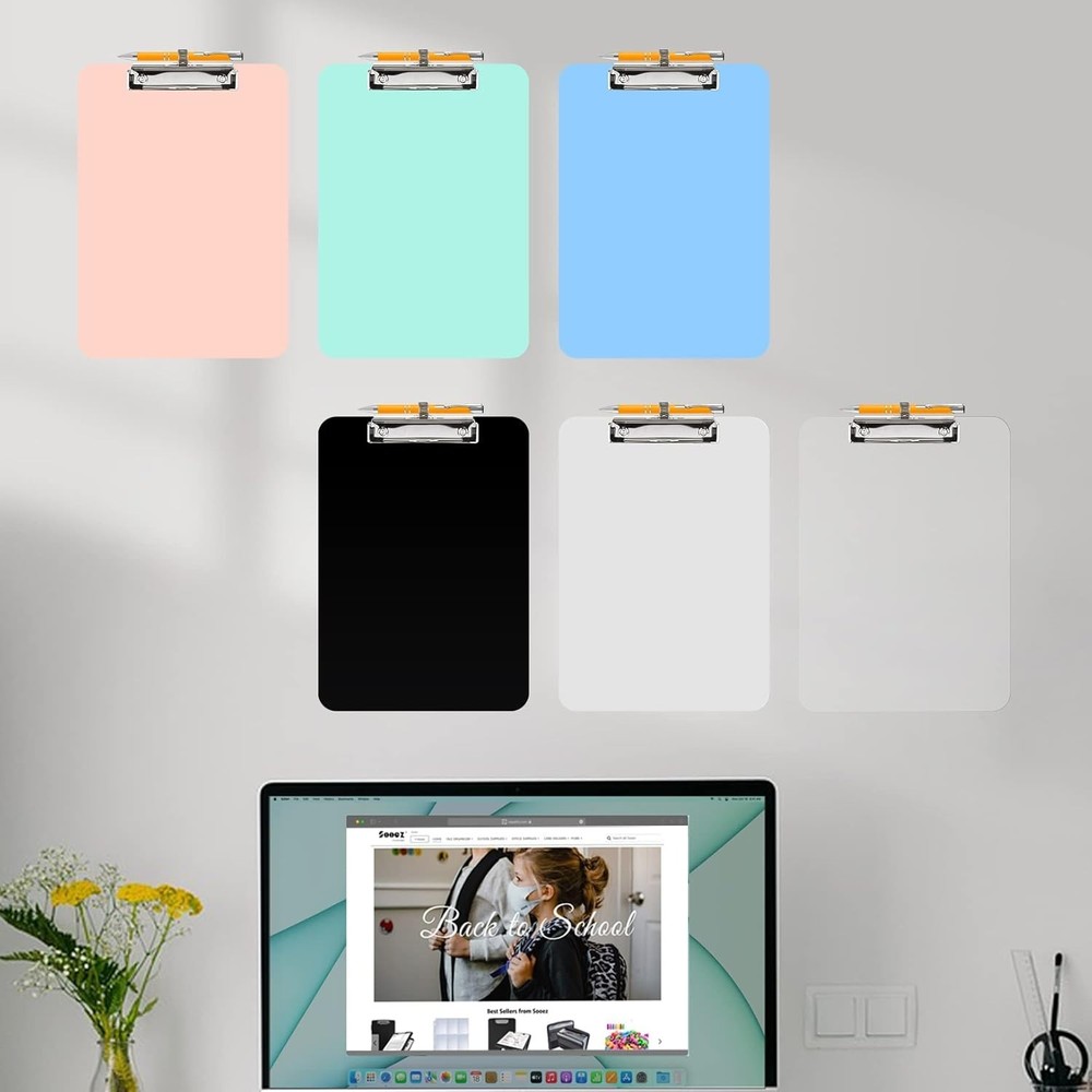 Smooth Writing Surface Clipboard, Strong Plastic with 100 Sheet Capacity - Black