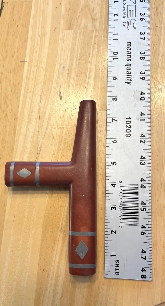 Catlinite Pipe signed "Crow" with symbol