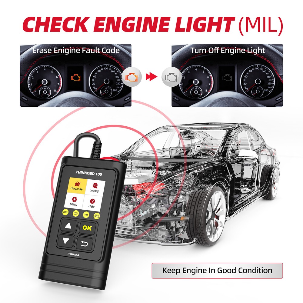 Car Diagnostic Scan Tool Auto OBD2 Scanner Code Reader Check Engine Light OBD
