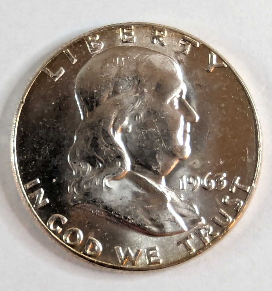 1963 US Franklin Half Dollar – UNC –90%Silver
