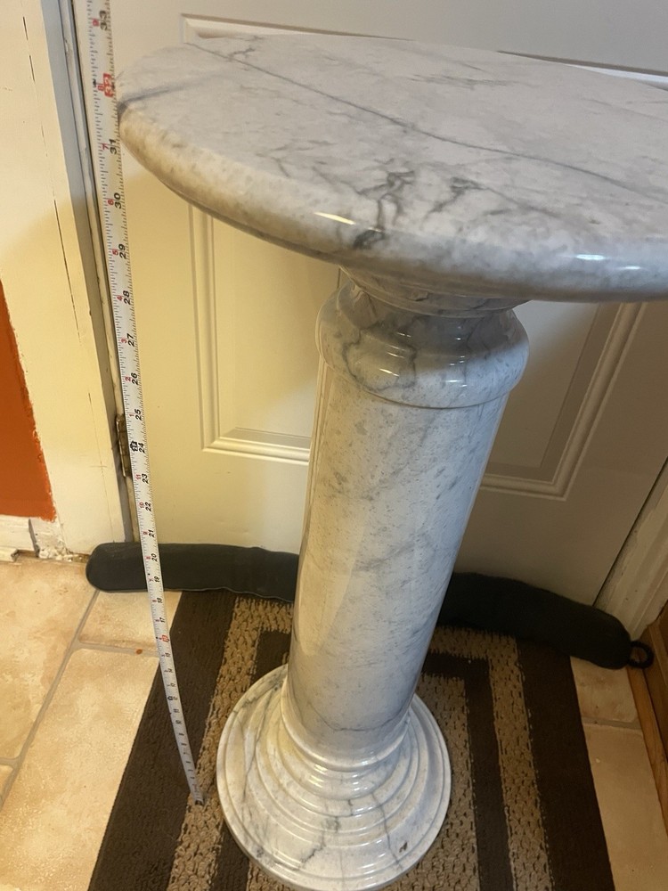 Vintage Solid Marble Pedestal or Column 32” Tall Very Heavy