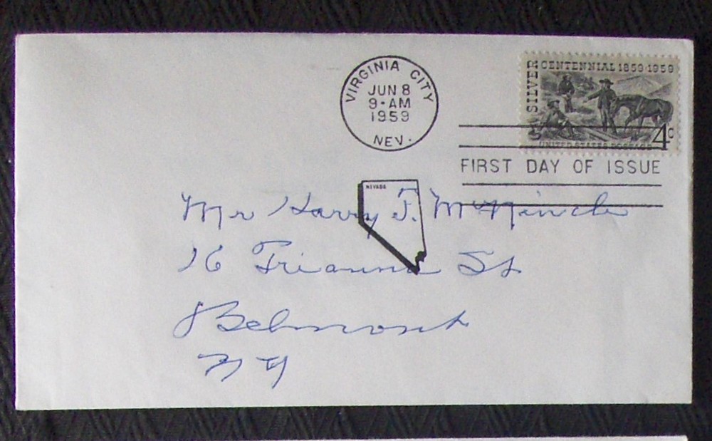US FDC SC #1130 SILVER CENTENNIAL, 1959.