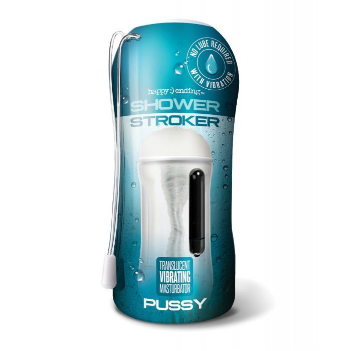 Shower Stroker Vibrating Masturbator Clear